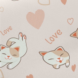 Playing Coquettishly With Cats Midweight Cotton Poplin