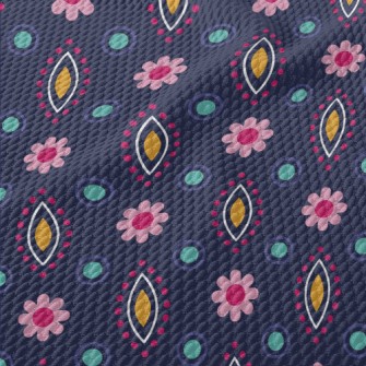 Polka Dot Changing Flowers Birdseye Piqué