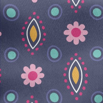 Polka Dot Changing Flowers Jersey Backed Fleece