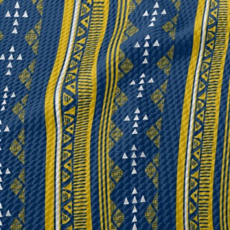 Ethnic Geometric Totem Birdseye Piqué