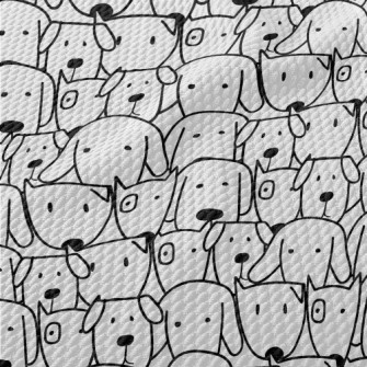 Group Of Puppies Birdseye Piqué