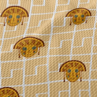 Classic Mayan Mask Birdseye Piqué