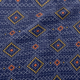 Geometric Patchwork Rhombus Birdseye Piqué