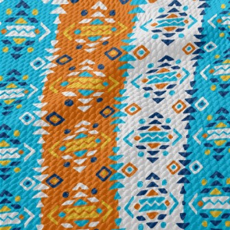 Three Color Mosaic Geometry Birdseye Piqué