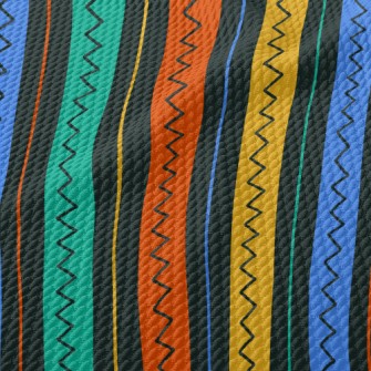 Colorful Vertical Stripes Birdseye Piqué