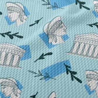 Roman Greek Figures Birdseye Piqué