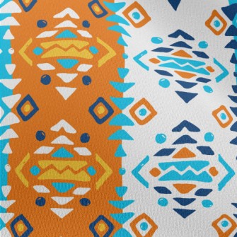 Three Color Mosaic Geometry Chiffon