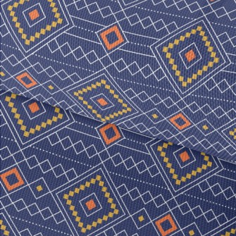 Geometric Patchwork Rhombus Waterproof Oxford