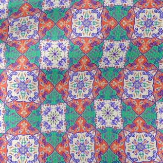 Bright Contrasting Floral Sati Waterproof Canvas