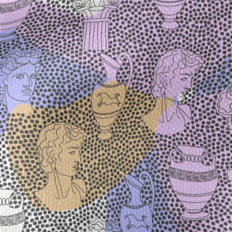 Artistic Dot Statue Waterproof Canvas