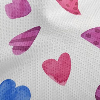 Watercolor Cute Love Heart Athletic Mesh Flat Back