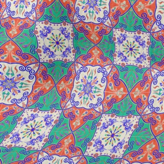 Bright Contrasting Floral Sati Terry