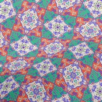 Bright Contrasting Floral Sati Performance Linen