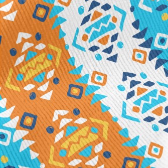 Three Color Mosaic Geometry Standard Corduroy