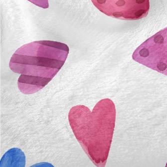 Watercolor Cute Love Heart Minky