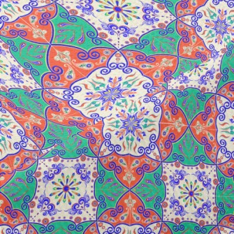 Bright Contrasting Floral Sati Piqué