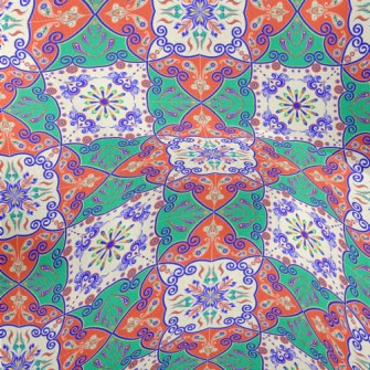 Bright Contrasting Floral Sati Lightweight Performance Linen