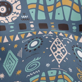 Ancient Mysterious Murals Lightweight Performance Linen