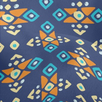 Geometric Patchwork Graphics Lightweight Performance Linen