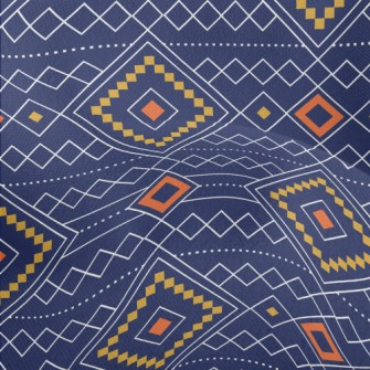 Geometric Patchwork Rhombus Lightweight Performance Linen