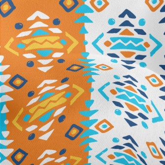 Three Color Mosaic Geometry Lightweight Performance Linen