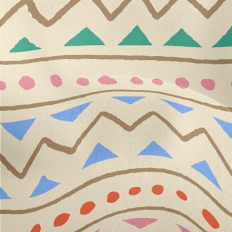 Hand Drawn Geometric Figures Lightweight Performance Linen
