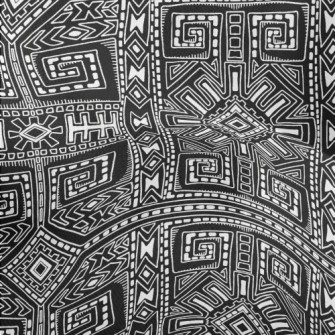 Ancient Geometric Murals Lightweight Performance Linen