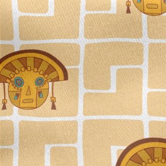 Classic Mayan Mask Jersey Backed Fleece