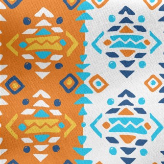 Three Color Mosaic Geometry Jersey Backed Fleece