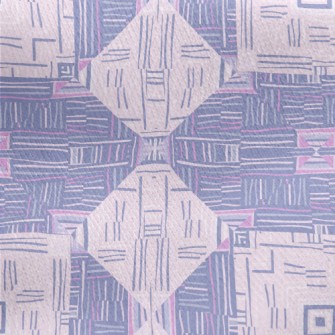 Lines Interlaced Geometry Jersey Backed Fleece