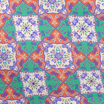 Bright Contrasting Floral Sati Pongee
