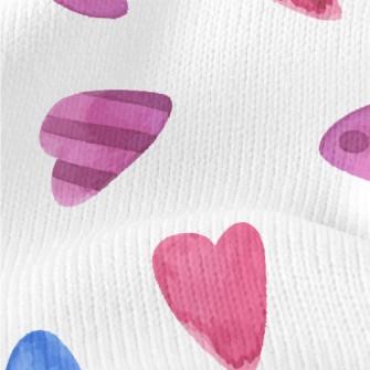 Watercolor Cute Love Heart Stretch Jersey