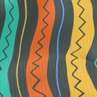 Colorful Vertical Stripes Stretch Jersey
