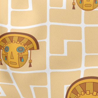 Classic Mayan Mask Lightweight Cotton Poplin