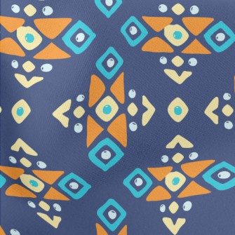 Geometric Patchwork Graphics Lightweight Cotton Poplin