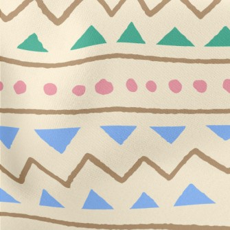 Hand Drawn Geometric Figures Lightweight Cotton Poplin