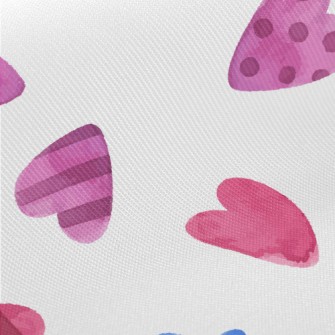 Watercolor Cute Love Heart Midweight Cotton Poplin