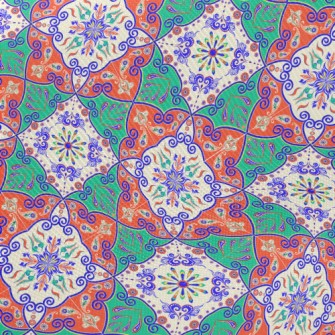 Bright Contrasting Floral Sati Midweight Cotton Poplin