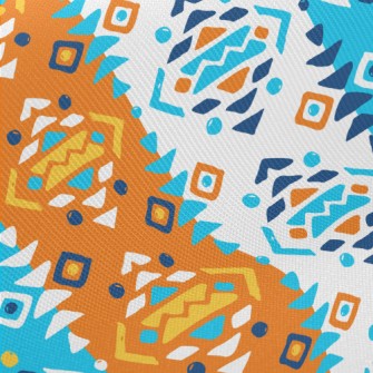 Three Color Mosaic Geometry Midweight Cotton Poplin
