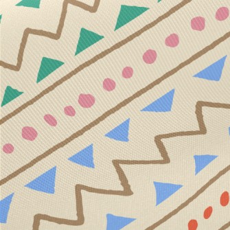 Hand Drawn Geometric Figures Midweight Cotton Poplin