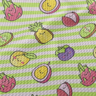 Cute And Rich Fruits Birdseye Piqué