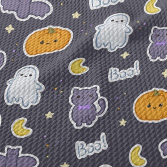 Super Cute Halloween Pumpkin Birdseye Piqué