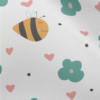 Bee And Small Green Flower Chiffon