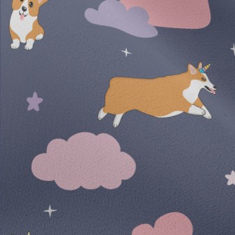 Starry Sky Unicorn Corgi Chiffon