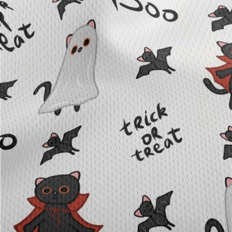 Halloween Black Cat Bat Athletic Mesh Flat Back