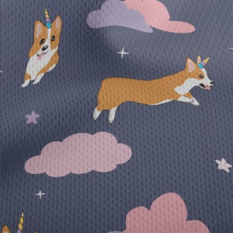 Starry Sky Unicorn Corgi Athletic Mesh Flat Back