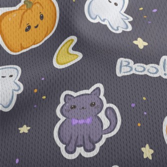 Super Cute Halloween Pumpkin Athletic Mesh Flat Back