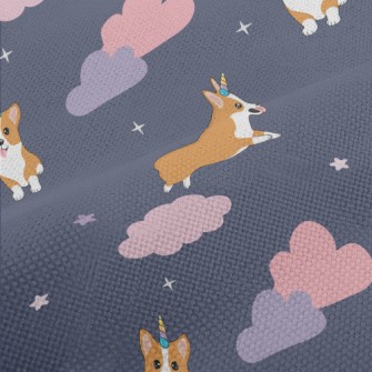 Starry Sky Unicorn Corgi Performance Linen