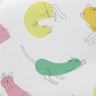 Colorful Yoga Cat Twill