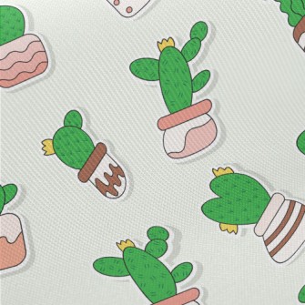 Succulent Cactus Potted Plants Twill